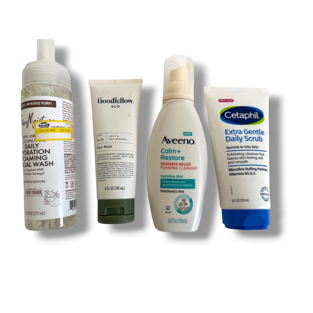 Aveeno Cetaphil Face Wash Bundle Foaming Cleanser Scrub Sensitive Skin BONUS New
